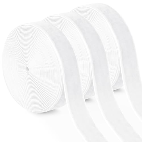 Uiopa 3 Rollen Samtband Weiß Geschenkband Breit 15mm x 4,5m Schleifenband Samt Dekoband Ribbon Stoffbänder für Geschenkverpackungen, Kränze, Blumensträuße, DIY-Projekte von Uiopa