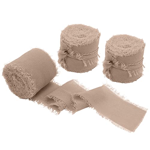 Uiopa 3 Rollen Schleifenband Breit 38mm Chiffonband Braun Geschenkband Hochzeit Dekoband Fransenband für Geschenkverpackung Brautsträuße Tisch-Deko DIY Handwerk Uiopa 3 Rollen Schleifenband Breit 38mm Chiffonband Braun Geschenkband Hochzeit Dekoband Fransenband für Geschenkverpackung Brautsträuße Tisch-Deko DIY Handwerk von Uiopa