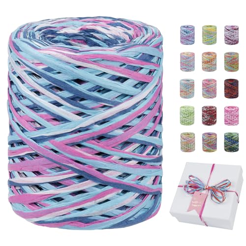 Uiopa Bastband, 120m Geschenkband Bunt Papiergarn, Bast Band Natur Dekoband für Geschenkverpackungen, Kränze, Blumensträuße, DIY Kunsthandwerk Uiopa Bastband, 120m Geschenkband Bunt Papiergarn, Bast Band Natur Dekoband für Geschenkverpackungen, Kränze, Blumensträuße, DIY Kunsthandwerk von Uiopa