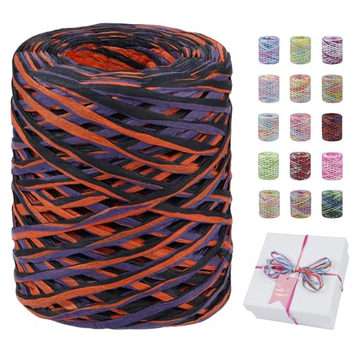 Uiopa Bastband, 150m Geschenkband Bunt Papiergarn, Bast Band Natur Dekoband für Geschenkverpackungen, Kränze, Blumensträuße, DIY Kunsthandwerk Uiopa Bastband, 150m Geschenkband Bunt Papiergarn, Bast Band Natur Dekoband für Geschenkverpackungen, Kränze, Blumensträuße, DIY Kunsthandwerk von Uiopa