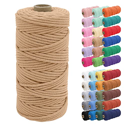 Uiopa Baumwollkordel 3mm x 100m, Makramee Garn Geflochten Baumwollgarn mit Kern, Baumwollseil Natürlicher Rope Garn für Taschen, Wandbehänge, Pflanzenaufhänger, DIY Handwerk Uiopa Baumwollkordel 3mm x 100m, Makramee Garn Geflochten Baumwollgarn mit Kern, Baumwollseil Natürlicher Rope Garn für Taschen, Wandbehänge, Pflanzenaufhänger, DIY Handwerk von Uiopa