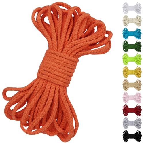 Uiopa Baumwollkordel 7mm x 10m, Kordelband Natürliche Makramee Garn 7mm Geflochten, Dicke Kordel Baumwollseil für Kordelzug, Pflanzenaufhänger, Wandbehang, Traumfänger, Garten, DIY-Projekte von Uiopa