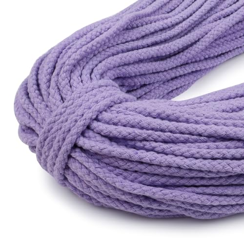 Uiopa Baumwollkordel 7mm x 90m, Kordelband Natürliche Makramee Garn 7mm Geflochten, Dicke Kordel Baumwollseil für Kordelzug, Pflanzenaufhänger, Wandbehang, Traumfänger, Garten, DIY-Projekte von Uiopa