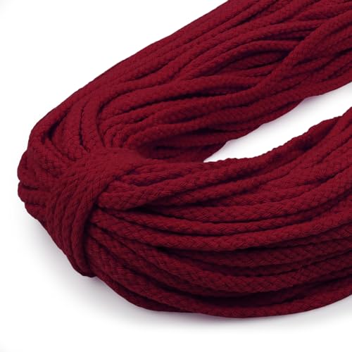 Uiopa Baumwollkordel 7mm x 90m, Kordelband Natürliche Makramee Garn 7mm Geflochten, Dicke Kordel Baumwollseil für Kordelzug, Pflanzenaufhänger, Wandbehang, Traumfänger, Garten, DIY-Projekte von Uiopa