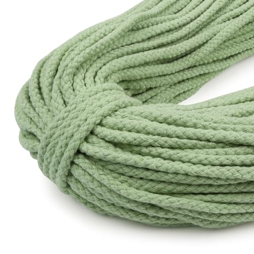 Uiopa Baumwollkordel 7mm x 90m, Kordelband Natürliche Makramee Garn 7mm Geflochten, Dicke Kordel Baumwollseil für Kordelzug, Pflanzenaufhänger, Wandbehang, Traumfänger, Garten, DIY-Projekte von Uiopa