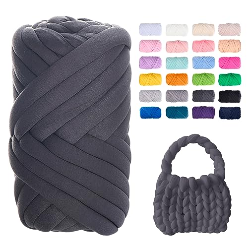Uiopa Bulky Armstricken Wolle, 250g Dicke Wolle Sperrige Handstrickgarn, Grob Gestrickte Schlauchgarn Häkelwolle Chunky Yarn für Taschen, Decken, Körbe, Haustiernester, DIY-Kunsthandwerk von Uiopa