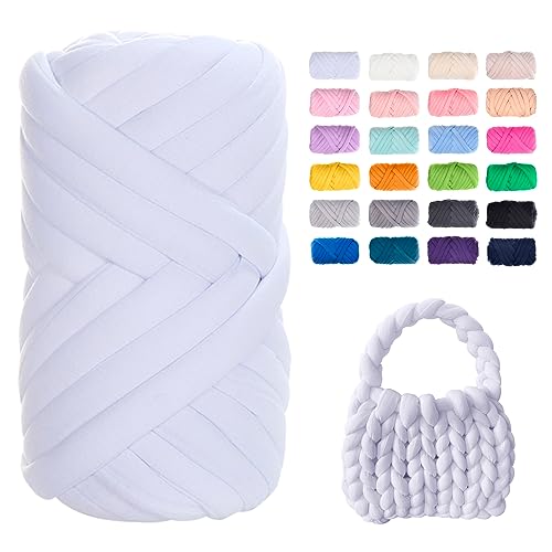 Uiopa Bulky Armstricken Wolle, 250g Dicke Wolle Sperrige Handstrickgarn, Grob Gestrickte Schlauchgarn Häkelwolle Chunky Yarn für Taschen, Decken, Körbe, Haustiernester, DIY-Kunsthandwerk von Uiopa