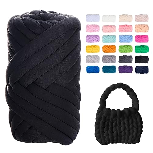 Uiopa Bulky Armstricken Wolle, 500g Dicke Wolle Sperrige Handstrickgarn, Grob Gestrickte Schlauchgarn Häkelwolle Chunky Yarn für Taschen, Decken, Körbe, Haustiernester, DIY-Kunsthandwerk von Uiopa