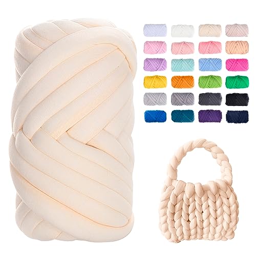 Uiopa Bulky Armstricken Wolle, 500g Dicke Wolle Sperrige Handstrickgarn, Grob Gestrickte Schlauchgarn Häkelwolle Chunky Yarn für Taschen, Decken, Körbe, Haustiernester, DIY-Kunsthandwerk von Uiopa