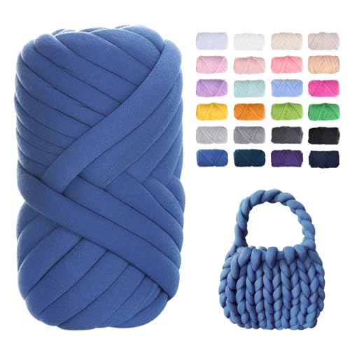 Uiopa Bulky Armstricken Wolle, 500g Dicke Wolle Sperrige Handstrickgarn, Grob Gestrickte Schlauchgarn Häkel Wolle Chunky Yarn für Taschen, Decken, Körbe, Haustiernester, DIY-Kunsthandwerk von Uiopa