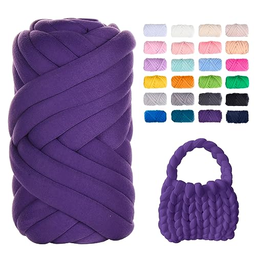 Uiopa Bulky Armstricken Wolle, 500g Dicke Wolle Sperrige Handstrickgarn, Grob Gestrickte Schlauchgarn Häkelwolle Chunky Yarn für Taschen, Decken, Körbe, Haustiernester, DIY-Kunsthandwerk von Uiopa
