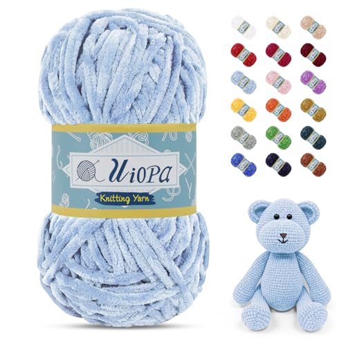 Uiopa Chenille Wolle zum Häkeln, 100g/80m Chunky Chenille Garn Samt Dicke Flauschige Wolle, Plüschwolle Weiche Häkelwolle Fluffy Yarn für Amigurumi, Mützen, Schals, Decken, DIY Handwer Uiopa Chenille Wolle zum Häkeln, 100g/80m Chunky Chenille Garn Samt Dicke Flauschige Wolle, Plüschwolle Weiche Häkelwolle Fluffy Yarn für Amigurumi, Mützen, Schals, Decken, DIY Handwer von Uiopa