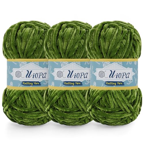 Uiopa Chenille Wolle zum Häkeln, 3 x 100g Chunky Chenille Garn Samt Dicke Flauschige Wolle, Plüschwolle Weiche Häkelwolle Fluffy Yarn für Amigurumi, Mützen, Schals, Decken, DIY Handwer Uiopa Chenille Wolle zum Häkeln, 3 x 100g Chunky Chenille Garn Samt Dicke Flauschige Wolle, Plüschwolle Weiche Häkelwolle Fluffy Yarn für Amigurumi, Mützen, Schals, Decken, DIY Handwer von Uiopa