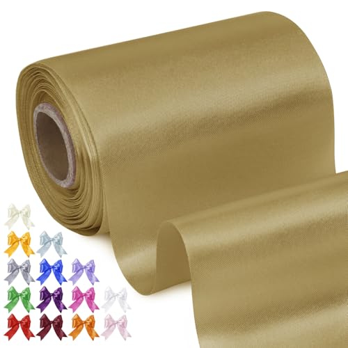 Uiopa Geschenkband Breit 10cm x 20m Satinband Dunkelgold Schleifenband Polyester Stoffband Deko Satin Band für Geschenkverpackungen, Hochzeiten, Stuhlschärpen, DIY-Handwerk Uiopa Geschenkband Breit 10cm x 20m Satinband Dunkelgold Schleifenband Polyester Stoffband Deko Satin Band für Geschenkverpackungen, Hochzeiten, Stuhlschärpen, DIY-Handwerk von Uiopa