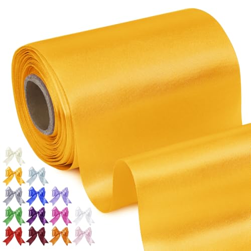 Uiopa Geschenkband Breit 10cm x 20m Satinband Goldgelb Schleifenband Polyester Stoffband Deko Satin Band für Geschenkverpackungen, Hochzeiten, Stuhlschärpen, DIY-Handwerk Uiopa Geschenkband Breit 10cm x 20m Satinband Goldgelb Schleifenband Polyester Stoffband Deko Satin Band für Geschenkverpackungen, Hochzeiten, Stuhlschärpen, DIY-Handwerk von Uiopa