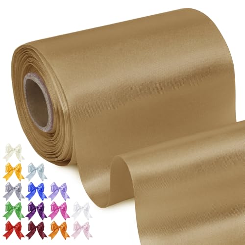 Uiopa Geschenkband Breit 10cm x 20m Satinband Hellgold Schleifenband Polyester Stoffband Deko Satin Band für Geschenkverpackungen, Hochzeiten, Stuhlschärpen, DIY-Handwerk Uiopa Geschenkband Breit 10cm x 20m Satinband Hellgold Schleifenband Polyester Stoffband Deko Satin Band für Geschenkverpackungen, Hochzeiten, Stuhlschärpen, DIY-Handwerk von Uiopa