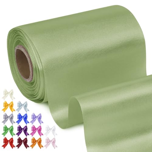 Uiopa Geschenkband Breit 10cm x 20m Satinband Matcha-Grün Schleifenband Polyester Stoffband Deko Satin Band für Geschenkverpackungen, Hochzeiten, Stuhlschärpen, DIY-Handwerk Uiopa Geschenkband Breit 10cm x 20m Satinband Matcha-Grün Schleifenband Polyester Stoffband Deko Satin Band für Geschenkverpackungen, Hochzeiten, Stuhlschärpen, DIY-Handwerk von Uiopa