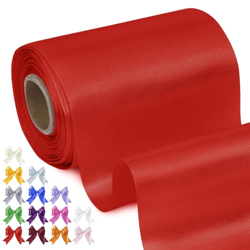 Uiopa Geschenkband Breit 10cm x 20m Satinband Rot Schleifenband Polyester Stoffband Deko Satin Band für Geschenkverpackungen, Hochzeiten, Stuhlschärpen, DIY-Handwerk Uiopa Geschenkband Breit 10cm x 20m Satinband Rot Schleifenband Polyester Stoffband Deko Satin Band für Geschenkverpackungen, Hochzeiten, Stuhlschärpen, DIY-Handwerk von Uiopa