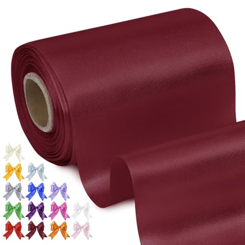 Uiopa Geschenkband Breit 10cm x 20m Satinband Weinrot Schleifenband Polyester Stoffband Deko Satin Band für Geschenkverpackungen, Hochzeiten, Stuhlschärpen, DIY-Handwerk Uiopa Geschenkband Breit 10cm x 20m Satinband Weinrot Schleifenband Polyester Stoffband Deko Satin Band für Geschenkverpackungen, Hochzeiten, Stuhlschärpen, DIY-Handwerk von Uiopa