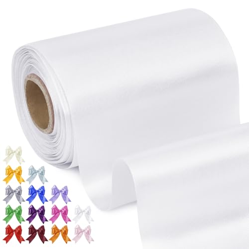 Uiopa Geschenkband Breit 10cm x 20m Satinband Weiß Schleifenband Polyester Stoffband Deko Satin Band für Geschenkverpackungen, Hochzeiten, Stuhlschärpen, DIY-Handwerk Uiopa Geschenkband Breit 10cm x 20m Satinband Weiß Schleifenband Polyester Stoffband Deko Satin Band für Geschenkverpackungen, Hochzeiten, Stuhlschärpen, DIY-Handwerk von Uiopa