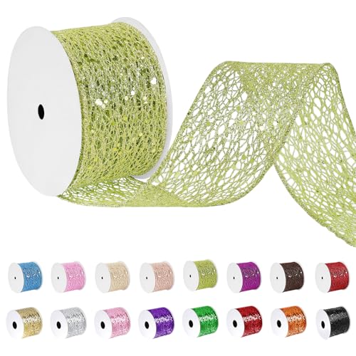 Uiopa Geschenkband Hellgrün Breit 63mm x 9m, Schleifenband Glitzer mit Draht, Glitzerband Dekoband Ribbon für Geschenkverpackung, Kränze, Heimdekoration, DIY Kunsthandwerk Uiopa Geschenkband Hellgrün Breit 63mm x 9m, Schleifenband Glitzer mit Draht, Glitzerband Dekoband Ribbon für Geschenkverpackung, Kränze, Heimdekoration, DIY Kunsthandwerk von Uiopa