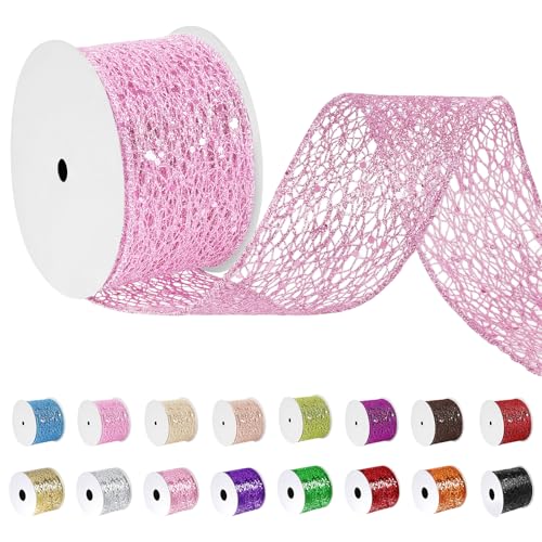 Uiopa Geschenkband Hellrosa Breit 63mm x 9m, Schleifenband Glitzer mit Draht, Glitzerband Dekoband Ribbon für Geschenkverpackung, Kränze, Heimdekoration, DIY Kunsthandwerk Uiopa Geschenkband Hellrosa Breit 63mm x 9m, Schleifenband Glitzer mit Draht, Glitzerband Dekoband Ribbon für Geschenkverpackung, Kränze, Heimdekoration, DIY Kunsthandwerk von Uiopa