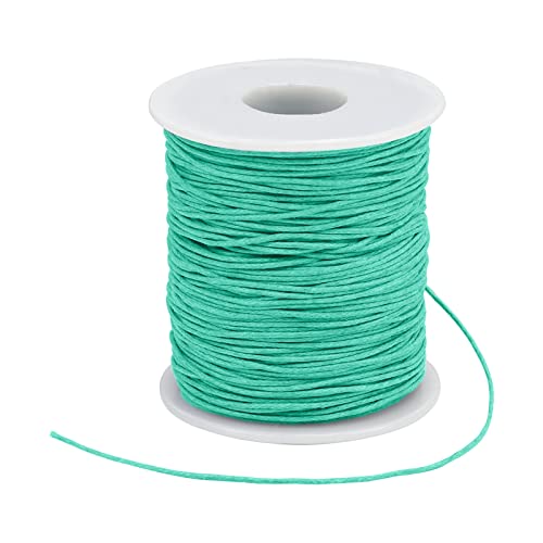 Uiopa Gewachste Baumwollschnur 1mm x 91m Gewachster Geflochtener Baumwollfaden Wachsfaden Schmuckband Perlenschnur für Armband Halskette Anhänger Schmuckherstellung DIY Basteln von Uiopa