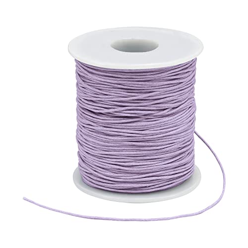 Uiopa Gewachste Baumwollschnur 1mm x 91m Gewachster Geflochtener Baumwollfaden Wachsfaden Schmuckband Perlenschnur für Armband Halskette Anhänger Schmuckherstellung DIY Basteln von Uiopa