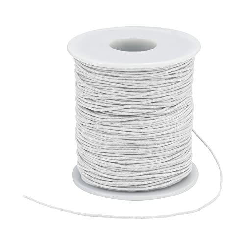 Uiopa Gewachste Baumwollschnur 1mm x 91m Gewachster Geflochtener Baumwollfaden Wachsfaden Schmuckband Perlenschnur für Armband Halskette Anhänger Schmuckherstellung DIY Basteln von Uiopa