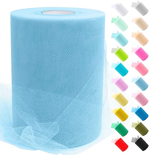 Uiopa Hellblauer Tüll, 15 cm x 91,4 m, Rolle aus Polyester, Netzstoff, für Tutu, Rock, Deko, Hochzeit/Party, Stuhldekoration, Hochzeit, Schleife, Geschenk, Basteln Uiopa Hellblauer Tüll, 15 cm x 91,4 m, Rolle aus Polyester, Netzstoff, für Tutu, Rock, Deko, Hochzeit/Party, Stuhldekoration, Hochzeit, Schleife, Geschenk, Basteln von Uiopa