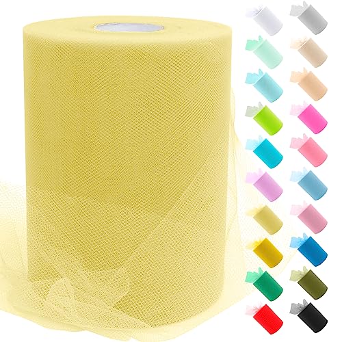 Uiopa Hellgelber Tüll, 15 cm x 91,4 m, Rolle aus Polyester, Netzstoff, für Tutu, Rock, Deko, Hochzeit/Party, Stuhldekoration, Hochzeit, Schleife, Geschenk, Basteln Uiopa Hellgelber Tüll, 15 cm x 91,4 m, Rolle aus Polyester, Netzstoff, für Tutu, Rock, Deko, Hochzeit/Party, Stuhldekoration, Hochzeit, Schleife, Geschenk, Basteln von Uiopa