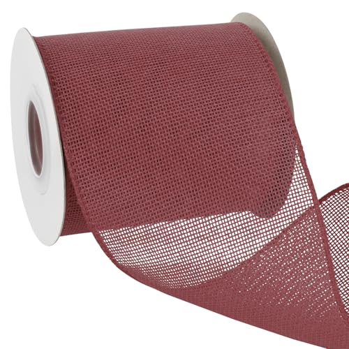 Uiopa Juteband 100mm Breit, 18,2m Vintage Geschenkband Dunkelrosa mit Draht, Decoband Jute Sackleinen Ribbon Band für Kränze, Schleifenherstellung, Geschenk, Heimdekoration, DIY Kunsthandwerk Uiopa Juteband 100mm Breit, 18,2m Vintage Geschenkband Dunkelrosa mit Draht, Decoband Jute Sackleinen Ribbon Band für Kränze, Schleifenherstellung, Geschenk, Heimdekoration, DIY Kunsthandwerk von Uiopa