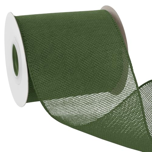 Uiopa Juteband 100mm Breit, 18,2m Vintage Geschenkband Grün mit Draht, Decoband Jute Sackleinen Ribbon Band für Kränze, Schleifenherstellung, Geschenk, Heimdekoration, DIY Kunsthandwerk Uiopa Juteband 100mm Breit, 18,2m Vintage Geschenkband Grün mit Draht, Decoband Jute Sackleinen Ribbon Band für Kränze, Schleifenherstellung, Geschenk, Heimdekoration, DIY Kunsthandwerk von Uiopa
