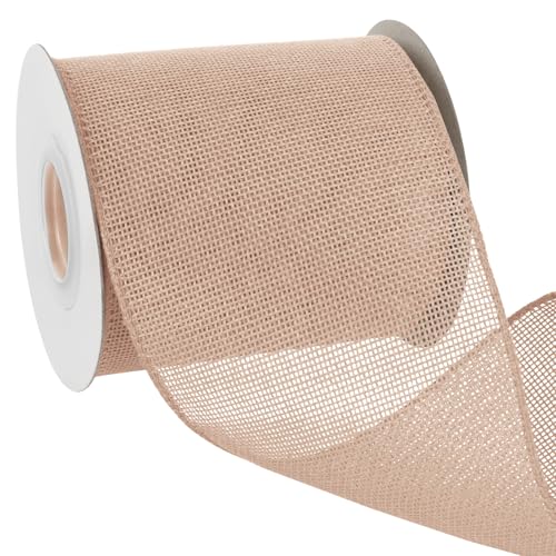 Uiopa Juteband 100mm Breit, 18,2m Vintage Geschenkband Helles Khaki mit Draht, Decoband Jute Sackleinen Ribbon Band für Kränze, Schleifenherstellung, Geschenk, Heimdekoration, DIY Kunsthandwerk Uiopa Juteband 100mm Breit, 18,2m Vintage Geschenkband Helles Khaki mit Draht, Decoband Jute Sackleinen Ribbon Band für Kränze, Schleifenherstellung, Geschenk, Heimdekoration, DIY Kunsthandwerk von Uiopa