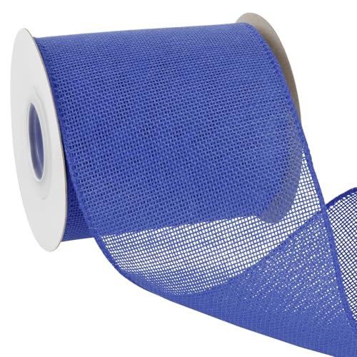 Uiopa Juteband 100mm Breit, 18,2m Vintage Geschenkband Königsblau mit Draht, Decoband Jute Sackleinen Ribbon Band für Kränze, Schleifenherstellung, Geschenk, Heimdekoration, DIY Kunsthandwerk Uiopa Juteband 100mm Breit, 18,2m Vintage Geschenkband Königsblau mit Draht, Decoband Jute Sackleinen Ribbon Band für Kränze, Schleifenherstellung, Geschenk, Heimdekoration, DIY Kunsthandwerk von Uiopa
