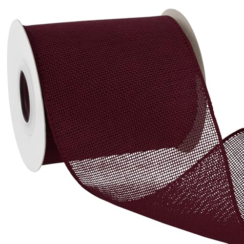 Uiopa Juteband 100mm Breit, 18,2m Vintage Geschenkband Weinrot mit Draht, Decoband Jute Sackleinen Ribbon Band für Kränze, Schleifenherstellung, Geschenk, Heimdekoration, DIY Kunsthandwerk Uiopa Juteband 100mm Breit, 18,2m Vintage Geschenkband Weinrot mit Draht, Decoband Jute Sackleinen Ribbon Band für Kränze, Schleifenherstellung, Geschenk, Heimdekoration, DIY Kunsthandwerk von Uiopa