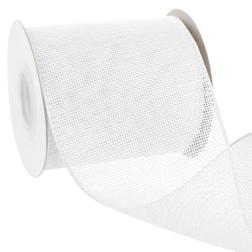 Uiopa Juteband 100mm Breit, 18,2m Vintage Geschenkband Weiß mit Draht, Decoband Jute Sackleinen Ribbon Band für Kränze, Schleifenherstellung, Geschenk, Heimdekoration, DIY Kunsthandwerk Uiopa Juteband 100mm Breit, 18,2m Vintage Geschenkband Weiß mit Draht, Decoband Jute Sackleinen Ribbon Band für Kränze, Schleifenherstellung, Geschenk, Heimdekoration, DIY Kunsthandwerk von Uiopa
