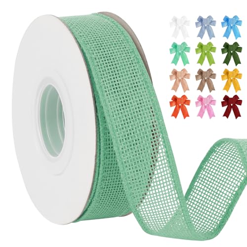 Uiopa Juteband 25mm Breit, 18,2m Vintage Geschenkband Aquagrün mit Draht, Decoband Jute Sackleinen Ribbon Band für Kränze, Schleifenherstellung, Geschenk, Heimdekoration, DIY Kunsthandwerk Uiopa Juteband 25mm Breit, 18,2m Vintage Geschenkband Aquagrün mit Draht, Decoband Jute Sackleinen Ribbon Band für Kränze, Schleifenherstellung, Geschenk, Heimdekoration, DIY Kunsthandwerk von Uiopa