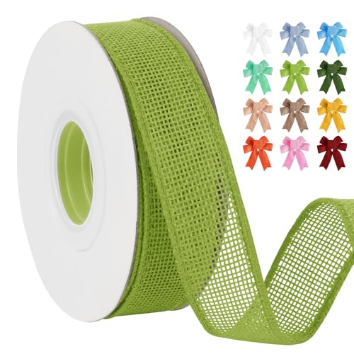 Uiopa Juteband 25mm Breit, 18,2m Vintage Geschenkband Fruchtgrün mit Draht, Decoband Jute Sackleinen Ribbon Band für Kränze, Schleifenherstellung, Geschenk, Heimdekoration, DIY Kunsthandwerk Uiopa Juteband 25mm Breit, 18,2m Vintage Geschenkband Fruchtgrün mit Draht, Decoband Jute Sackleinen Ribbon Band für Kränze, Schleifenherstellung, Geschenk, Heimdekoration, DIY Kunsthandwerk von Uiopa