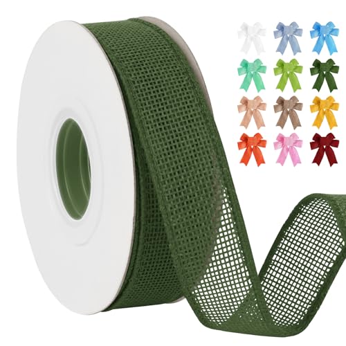 Uiopa Juteband 25mm Breit, 18,2m Vintage Geschenkband Grün mit Draht, Decoband Jute Sackleinen Ribbon Band für Kränze, Schleifenherstellung, Geschenk, Heimdekoration, DIY Kunsthandwerk Uiopa Juteband 25mm Breit, 18,2m Vintage Geschenkband Grün mit Draht, Decoband Jute Sackleinen Ribbon Band für Kränze, Schleifenherstellung, Geschenk, Heimdekoration, DIY Kunsthandwerk von Uiopa