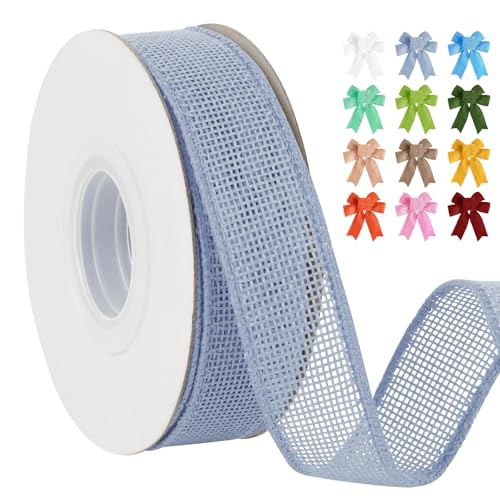 Uiopa Juteband 25mm Breit, 18,2m Vintage Geschenkband Hellblau mit Draht, Decoband Jute Sackleinen Ribbon Band für Kränze, Schleifenherstellung, Geschenk, Heimdekoration, DIY Kunsthandwerk Uiopa Juteband 25mm Breit, 18,2m Vintage Geschenkband Hellblau mit Draht, Decoband Jute Sackleinen Ribbon Band für Kränze, Schleifenherstellung, Geschenk, Heimdekoration, DIY Kunsthandwerk von Uiopa
