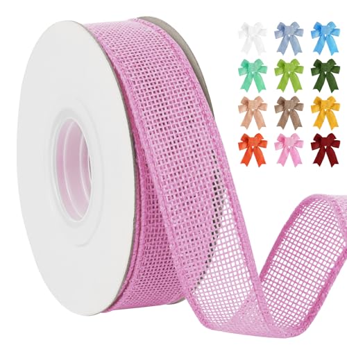 Uiopa Juteband 25mm Breit, 18,2m Vintage Geschenkband Hellrosa mit Draht, Decoband Jute Sackleinen Ribbon Band für Kränze, Schleifenherstellung, Geschenk, Heimdekoration, DIY Kunsthandwerk Uiopa Juteband 25mm Breit, 18,2m Vintage Geschenkband Hellrosa mit Draht, Decoband Jute Sackleinen Ribbon Band für Kränze, Schleifenherstellung, Geschenk, Heimdekoration, DIY Kunsthandwerk von Uiopa