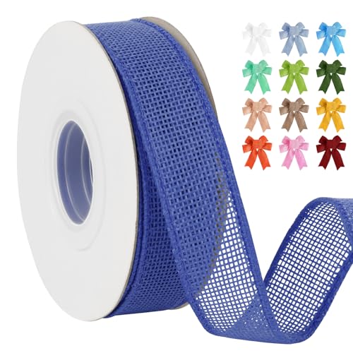 Uiopa Juteband 25mm Breit, 18,2m Vintage Geschenkband Königsblau mit Draht, Decoband Jute Sackleinen Ribbon Band für Kränze, Schleifenherstellung, Geschenk, Heimdekoration, DIY Kunsthandwerk Uiopa Juteband 25mm Breit, 18,2m Vintage Geschenkband Königsblau mit Draht, Decoband Jute Sackleinen Ribbon Band für Kränze, Schleifenherstellung, Geschenk, Heimdekoration, DIY Kunsthandwerk von Uiopa