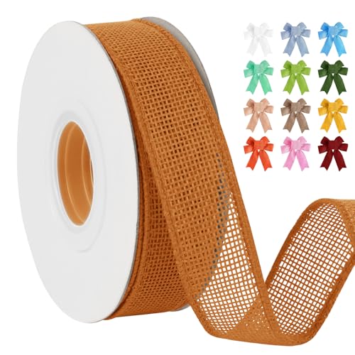 Uiopa Juteband 25mm Breit, 18,2m Vintage Geschenkband Orange-Gelb mit Draht, Decoband Jute Sackleinen Ribbon Band für Kränze, Schleifenherstellung, Geschenk, Heimdekoration, DIY Kunsthandwerk Uiopa Juteband 25mm Breit, 18,2m Vintage Geschenkband Orange-Gelb mit Draht, Decoband Jute Sackleinen Ribbon Band für Kränze, Schleifenherstellung, Geschenk, Heimdekoration, DIY Kunsthandwerk von Uiopa