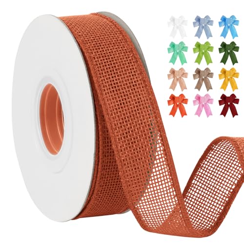 Uiopa Juteband 25mm Breit, 18,2m Vintage Geschenkband Orangerot mit Draht, Decoband Jute Sackleinen Ribbon Band für Kränze, Schleifenherstellung, Geschenk, Heimdekoration, DIY Kunsthandwerk Uiopa Juteband 25mm Breit, 18,2m Vintage Geschenkband Orangerot mit Draht, Decoband Jute Sackleinen Ribbon Band für Kränze, Schleifenherstellung, Geschenk, Heimdekoration, DIY Kunsthandwerk von Uiopa