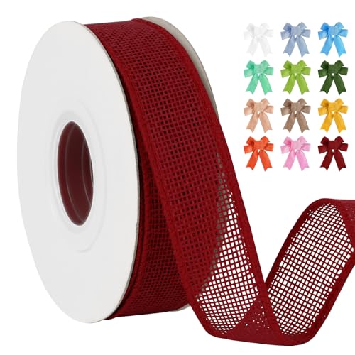Uiopa Juteband 25mm Breit, 18,2m Vintage Geschenkband Rot mit Draht, Decoband Jute Sackleinen Ribbon Band für Kränze, Schleifenherstellung, Geschenk, Heimdekoration, DIY Kunsthandwerk Uiopa Juteband 25mm Breit, 18,2m Vintage Geschenkband Rot mit Draht, Decoband Jute Sackleinen Ribbon Band für Kränze, Schleifenherstellung, Geschenk, Heimdekoration, DIY Kunsthandwerk von Uiopa