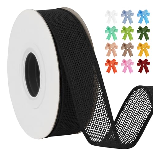 Uiopa Juteband 25mm Breit, 18,2m Vintage Geschenkband Schwarz mit Draht, Decoband Jute Sackleinen Ribbon Band für Kränze, Schleifenherstellung, Geschenk, Heimdekoration, DIY Kunsthandwerk Uiopa Juteband 25mm Breit, 18,2m Vintage Geschenkband Schwarz mit Draht, Decoband Jute Sackleinen Ribbon Band für Kränze, Schleifenherstellung, Geschenk, Heimdekoration, DIY Kunsthandwerk von Uiopa