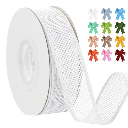 Uiopa Juteband 25mm Breit, 18,2m Vintage Geschenkband Weiß mit Draht, Decoband Jute Sackleinen Ribbon Band für Kränze, Schleifenherstellung, Geschenk, Heimdekoration, DIY Kunsthandwerk Uiopa Juteband 25mm Breit, 18,2m Vintage Geschenkband Weiß mit Draht, Decoband Jute Sackleinen Ribbon Band für Kränze, Schleifenherstellung, Geschenk, Heimdekoration, DIY Kunsthandwerk von Uiopa