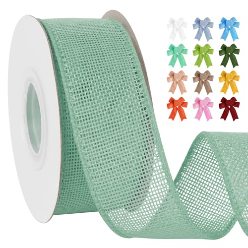 Uiopa Juteband 38mm Breit, 18,2m Vintage Geschenkband Aquagrün mit Draht, Decoband Jute Sackleinen Ribbon Band für Kränze, Schleifenherstellung, Geschenk, Heimdekoration, DIY Kunsthandwerk Uiopa Juteband 38mm Breit, 18,2m Vintage Geschenkband Aquagrün mit Draht, Decoband Jute Sackleinen Ribbon Band für Kränze, Schleifenherstellung, Geschenk, Heimdekoration, DIY Kunsthandwerk von Uiopa