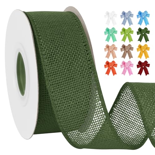 Uiopa Juteband 38mm Breit, 18,2m Vintage Geschenkband Grün mit Draht, Decoband Jute Sackleinen Ribbon Band für Kränze, Schleifenherstellung, Geschenk, Heimdekoration, DIY Kunsthandwerk Uiopa Juteband 38mm Breit, 18,2m Vintage Geschenkband Grün mit Draht, Decoband Jute Sackleinen Ribbon Band für Kränze, Schleifenherstellung, Geschenk, Heimdekoration, DIY Kunsthandwerk von Uiopa